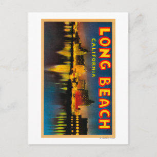 Long Beach, Californië - grote Letter-scènes Briefkaart