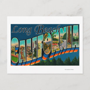 Long Beach, Californië - grote Letter-scènes Briefkaart