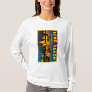 Long Beach, Californië - grote Letter-scènes T-shirt