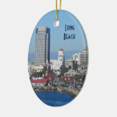 Long Beach, Californië Keramisch Ornament (Links)