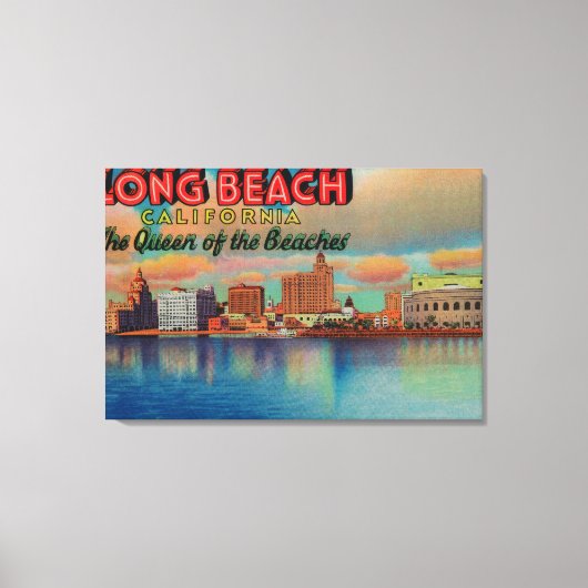 Long Beach, Californië - The Queen of Beaches Canvas Afdruk (Voorkant)