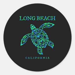 Long Beach Californië Zee Turtle Boys Girls Toddle Ronde Sticker