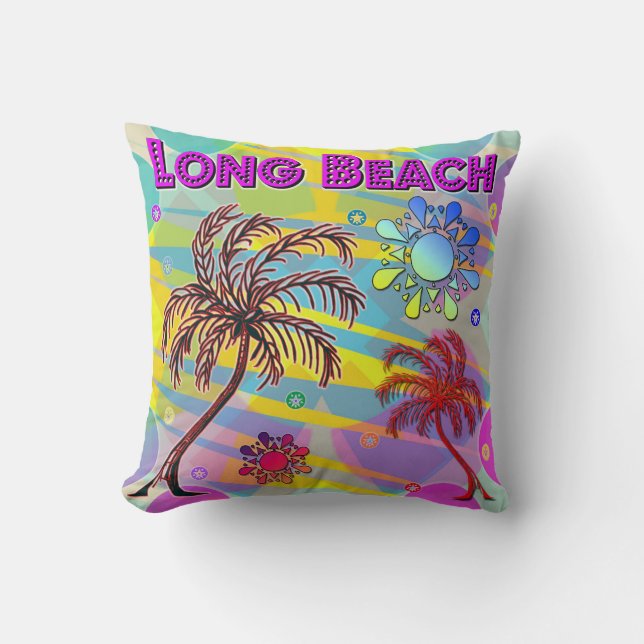 Long Beach Happy en Hope Pillow Kussen (Voorkant)