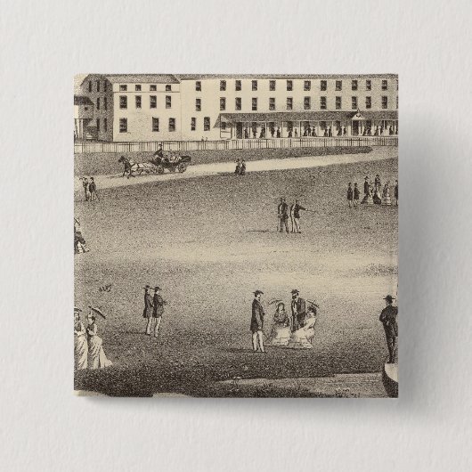 Long Beach House, Long Beach, NJ Vierkante Button 5,1 Cm (Voorkant)