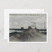 Long Beach Island LBI NJ Barnegat Bay Bridge jaren Briefkaart (Voorkant / Achterkant)