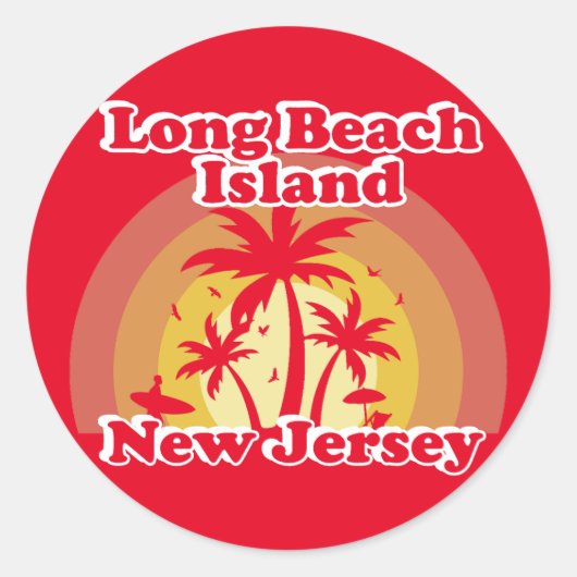 Long Beach Island, New Jersey Ronde Sticker (Voorkant)