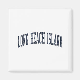 Long Beach Island Nj Jn2 Vintage Atletiekblauw Des Magneet
