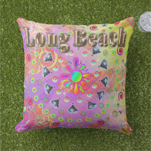 Long Beach Lucky Golden Pillow Buitenkussen