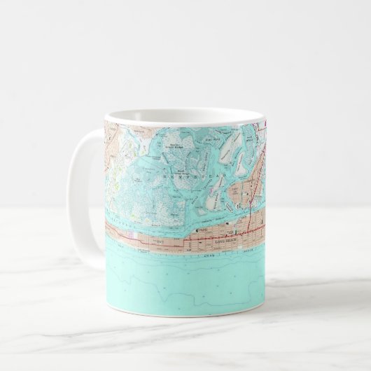 Long Beach, NY Map Mug (Devant gauche)