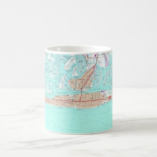 Long Beach, NY Map Mug (Centre)