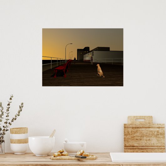 Long Beach Promenade, Long Island, NY Poster (Keuken)