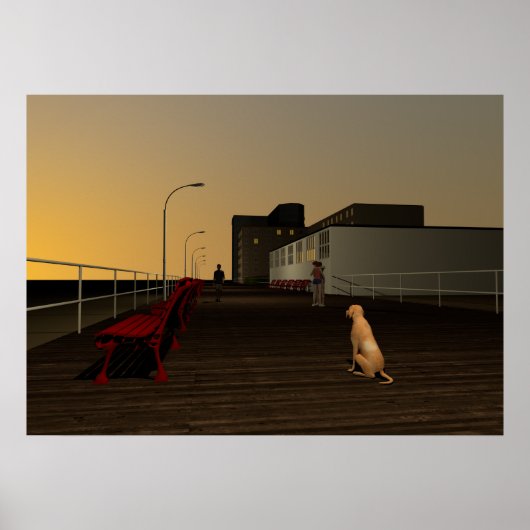 Long Beach Promenade, Long Island, NY Poster (Voorkant)