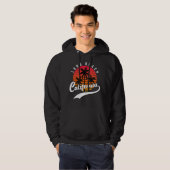Long Beach Retro Sunset Black Hoodie (Voorkant volledig)