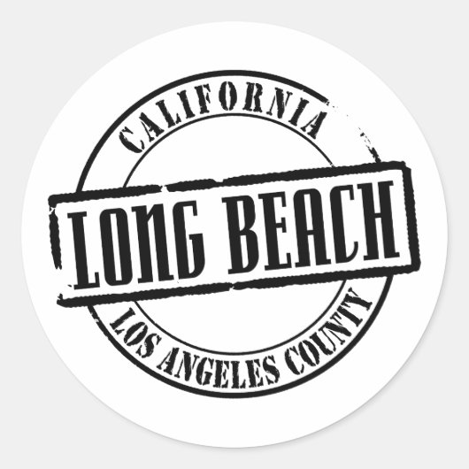 Long Beach Ronde Sticker (Voorkant)