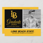 Long Beach State Logo Afstuderen Kaart (Voorkant / Achterkant)