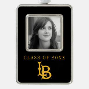 Long Beach State Logo Verzilverd Kader Ornament
