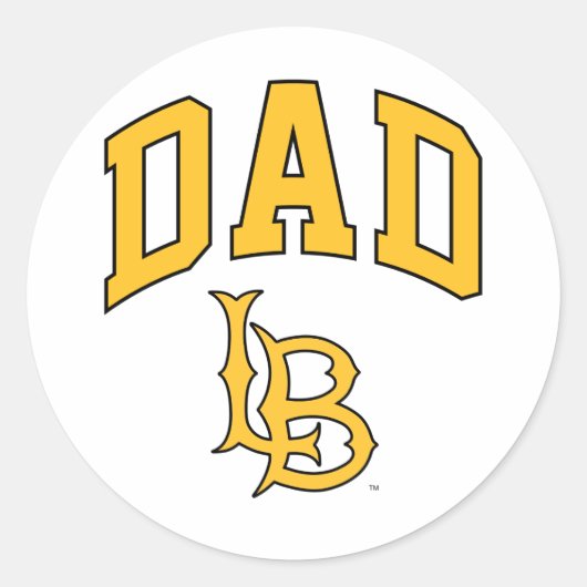 Long Beach State papa Ronde Sticker (Voorkant)