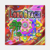 Long Beach Tropical Friends Magnet (Devant)