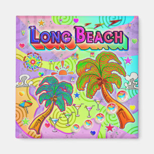 Long Beach Vacances Magnet cible