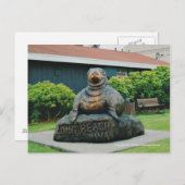Long Beach Wa Wooden Walrus Briefkaart (Voorkant / Achterkant)