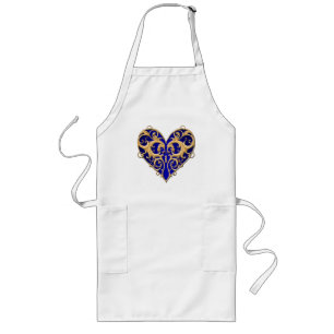 Long Bleu Filigree Coeur tablier