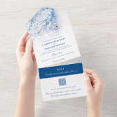 Long Branch New Jersey Kaart Elegant Navy Bruiloft (Afscheurbaar)