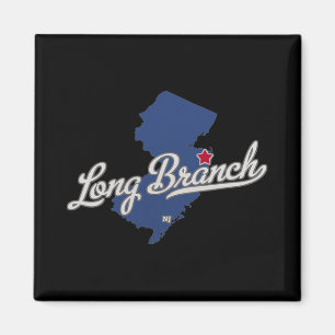 Long Branch New Jersey Nj Kaart  Magneet