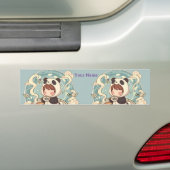 Long Bumper Sticker Panda Coffee Art (En voiture)