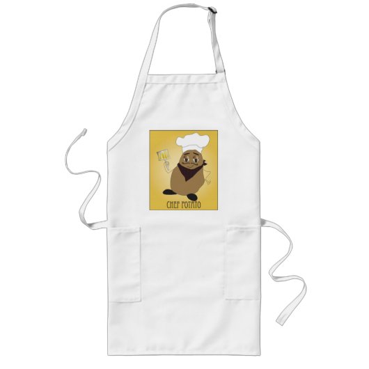 Long Chef Potato Apron Lang Schort (Voorkant)