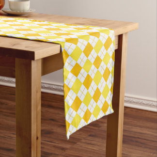 Long Chemin de table à motif carreaux