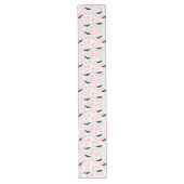 Long Chemin de table de mariage rose noir texte d'amour (Devant)