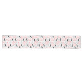 Long Chemin de table de mariage rose noir texte d'amour (Horizontal)
