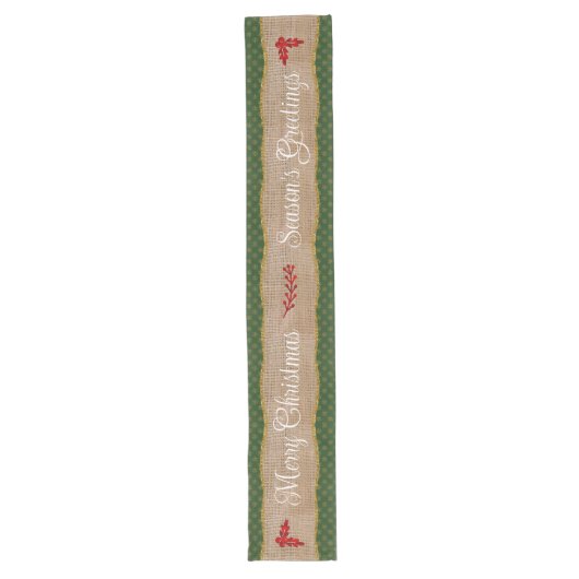 Long Chemin de table de Noël de ferme rustique (Devant)