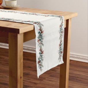 Long Chemin de table de Noël forestier