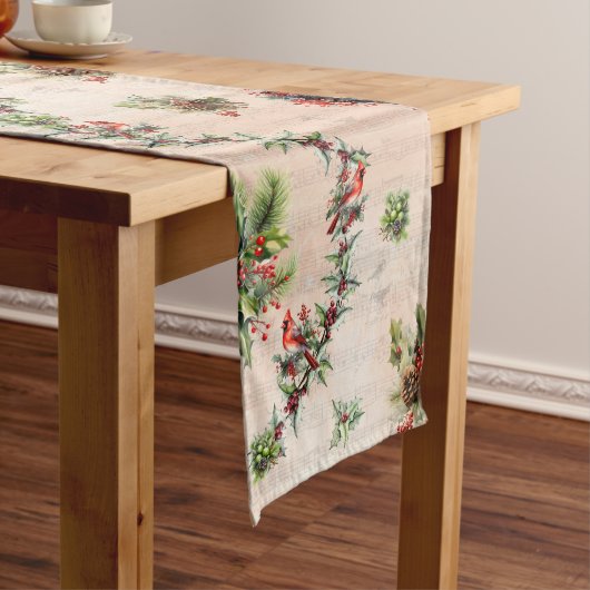 Long Chemin de table élégant Cardinal avec notes de mus (In Situ)