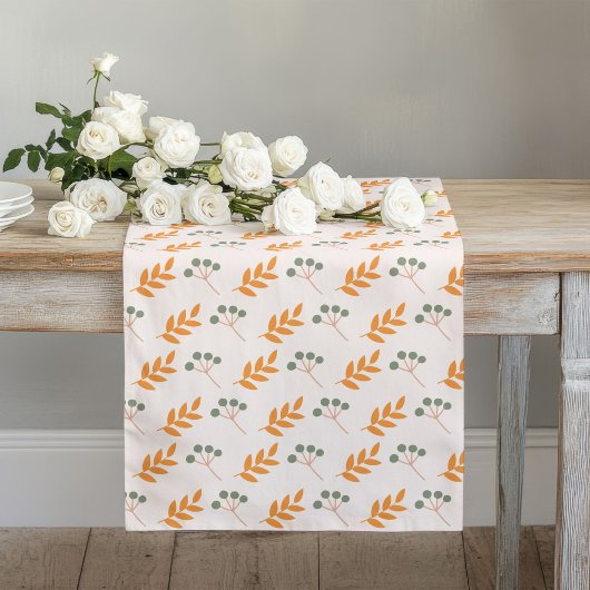 Long Chemin de Table Fleur Pastel 70s Marron Boho Joie