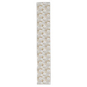 Long Chemin de table Fleurs Blanches Ivoire Beige Terre (Devant)
