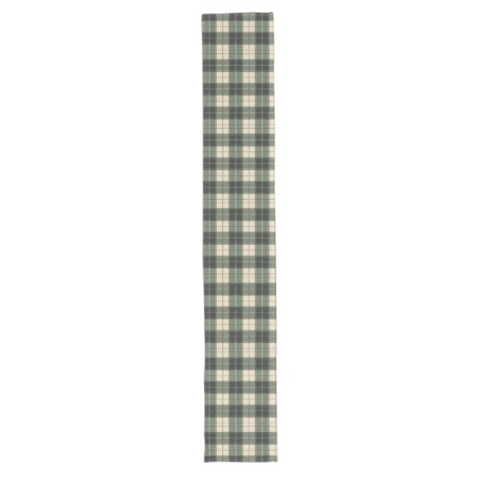 Long Chemin de table flocon de neige tartan vert forêt (Devant)