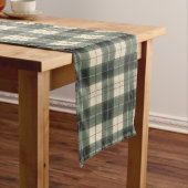Long Chemin de table flocon de neige tartan vert forêt (In Situ)