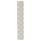 Long Chemin de table floral tropical blanc rustique (Devant)