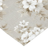Long Chemin de table floral tropical blanc rustique (Coin)