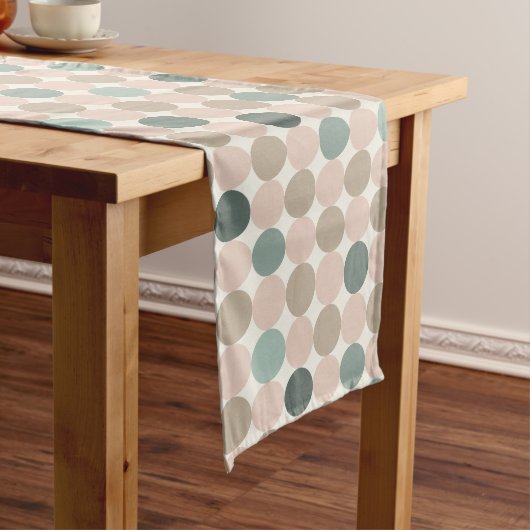 Long Chemin de table géométrique turquoise et moka (In Situ)
