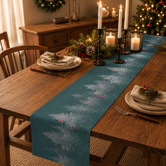 Long Chemin de table Noël rustique hivernal