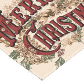 Long Chemin de table rustique "Joyeux Noël" au houx (Coin)