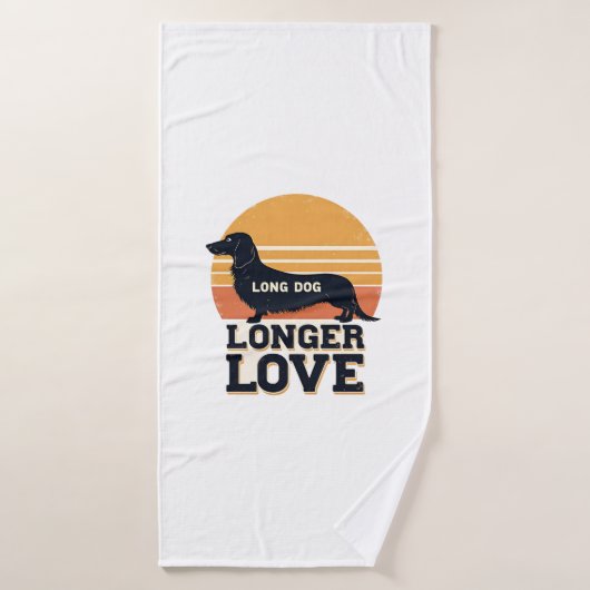Long Chien Long Amour Vintage Dachshund Coucher de (Serviette de bain)
