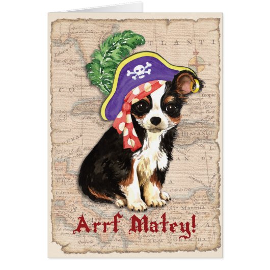 Long Coat Chihuahua Pirate Kaart (Voorkant)