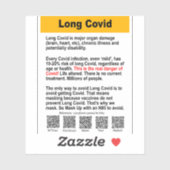 Long Covid info sticker vinyle (Feuille)