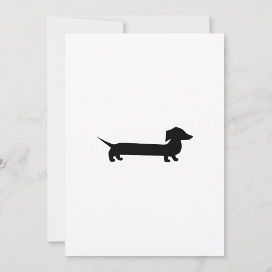 Long Dachshund Funny Drawing Kaart (Achterkant)