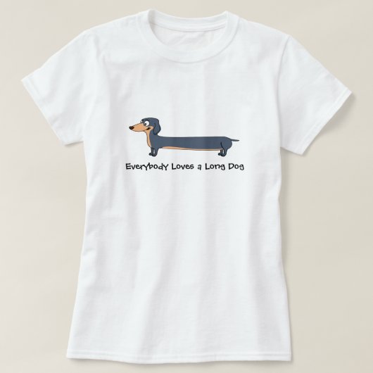 Long Dog Love - Daschund Dames Basic T-Shirt (Design voorkant)