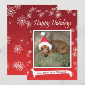 Long Dog Snowflake-kerstkaart Feestdagenkaart (Voorkant / Achterkant)